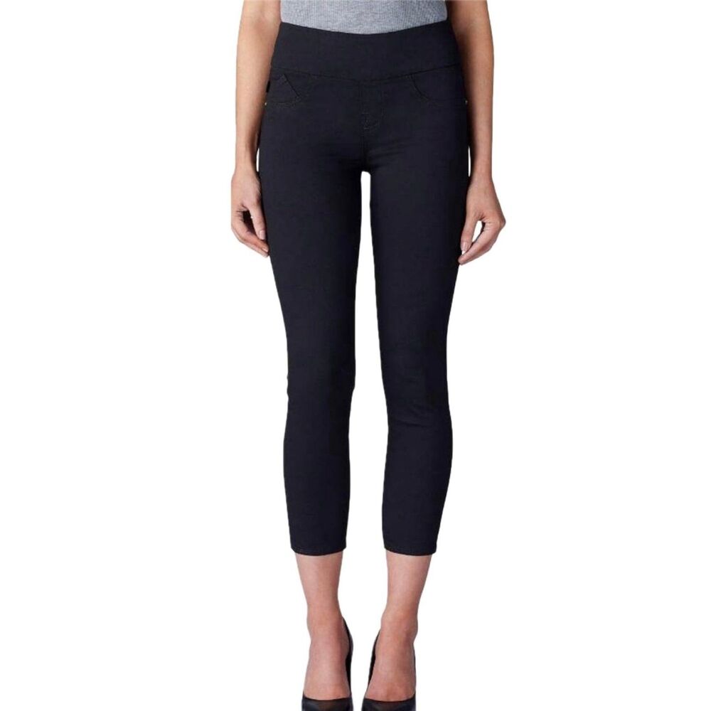 Rock & Republic Slimming Denim Cure Rx Fever Crop Pull On Black Faded Jeans 10